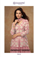 Embroidered Chinon Kurti With Sharara And Dupatta-ISKWSH211028992