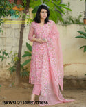 Embroidered Kota Doriya Kurti With Cotton Pant And Dupatta-ISKWSU2110PPC/D1656