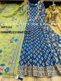 Hand Block Printed Art Silk Anarkali Kurti With Kota Doriya Dupatta-ISKWKU2310NP3151