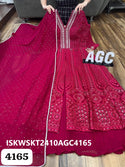 Embroidered Georgette Kurti With Skirt And Dupatta-ISKWSKT2410AGC4165