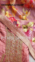 Embroidered Tissue Silk Gown With Floral Printed Silk Dupatta-ISKWGNVC221024P