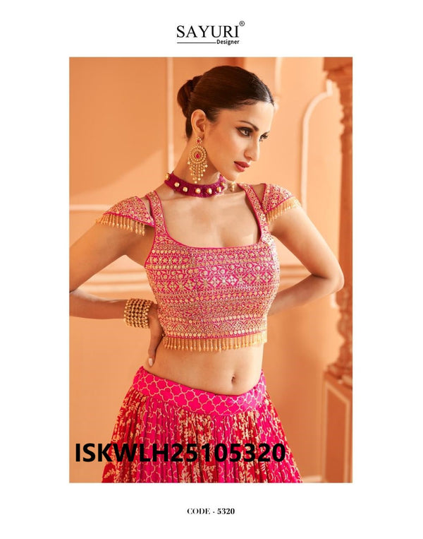 Embroidered Chinon Silk Lehenga With Blouse And Dupatta-ISKWLH25105320