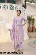 Embroidered Cotton Kurti With Pant And Dupatta-ISKWSU291012570