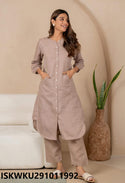 Sequined Cotton kurti With Pant-ISKWKU291011992