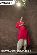 Embroidered Rayon Kurti With Dhoti Pant-ISKWKU2910OMK3551