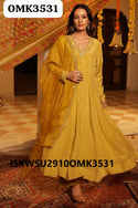 Embroidered Shimmer Anarkali Kurti With Shantoon Pant And Organza Dupatta-ISKWSU2910OMK3531