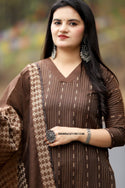 Handloom Cotton Kurti With Cotton Pant And Dupatta-ISKWSU1211RC1146