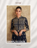 Georgette Palazzo And Embroidered Front Slit Kurti And Dupatta-ISKWPL14115638