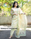 Hand Block Printed Kota Doriya Kurti With Cotton Pant And Kota Doriya Dupatta-ISKWSU1411PPC/D1390