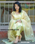 Hand Block Printed Kota Doriya Kurti With Cotton Pant And Kota Doriya Dupatta-ISKWSU1411PPC/D1390