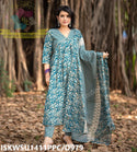 Printed Cotton Kurti With Pant And Dupatta-ISKWSU1411PPC/D979