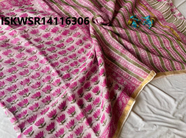 Printed Kota Doriya Saree With Blouse-ISKWSR14116306