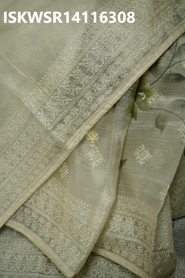 Chikankari Kota Silk Saree With Blouse-ISKWSR14116308