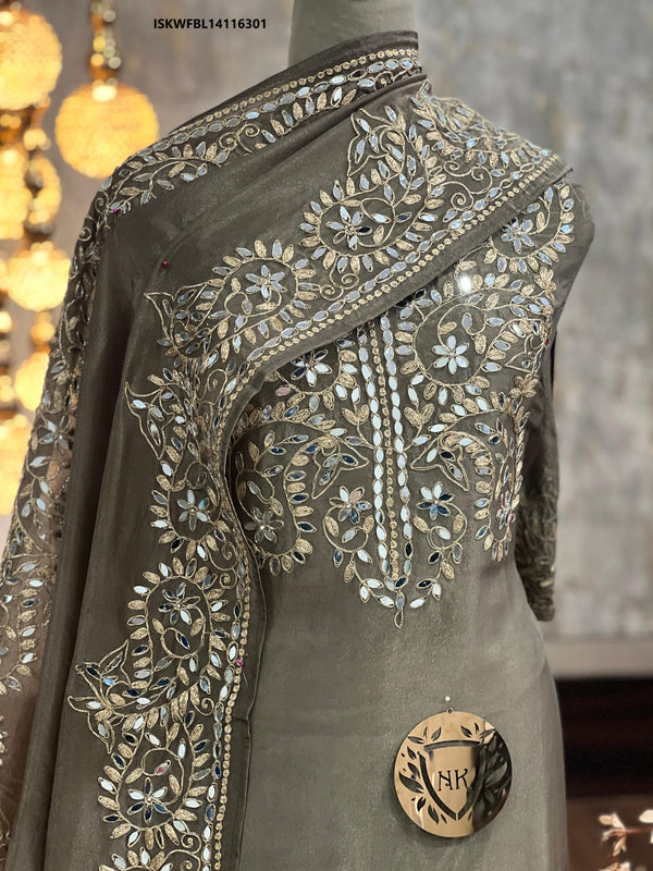 Embroidered Shimmer Tissue Kurti With Crepe Bottom And Dupatta-ISKWFBL14116301