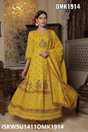 Rayon Schiffli Anarkali Kurti With Pant And Printed Dupatta-ISKWSU1411OMK1914