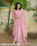 Embroidered Kota Doriya Kurti With Cotton Pant And Kota Doriya Dupatta-ISKWSU1811PPC/D1656