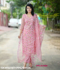 Embroidered Kota Doriya Kurti With Cotton Pant And Kota Doriya Dupatta-ISKWSU1811PPC/D1656