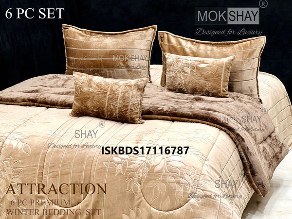 Embossed Winter 6Pc Bedding Set-ISKBDS17116787