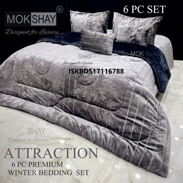 Embossed Winter 6Pc Bedding Set-ISKBDS17116788