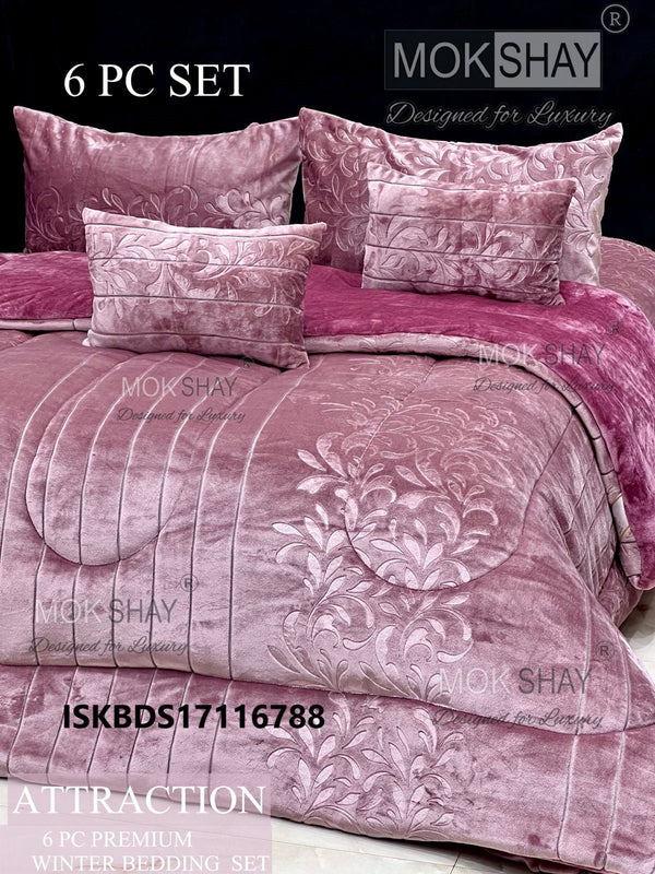 Embossed Winter 6Pc Bedding Set-ISKBDS17116788