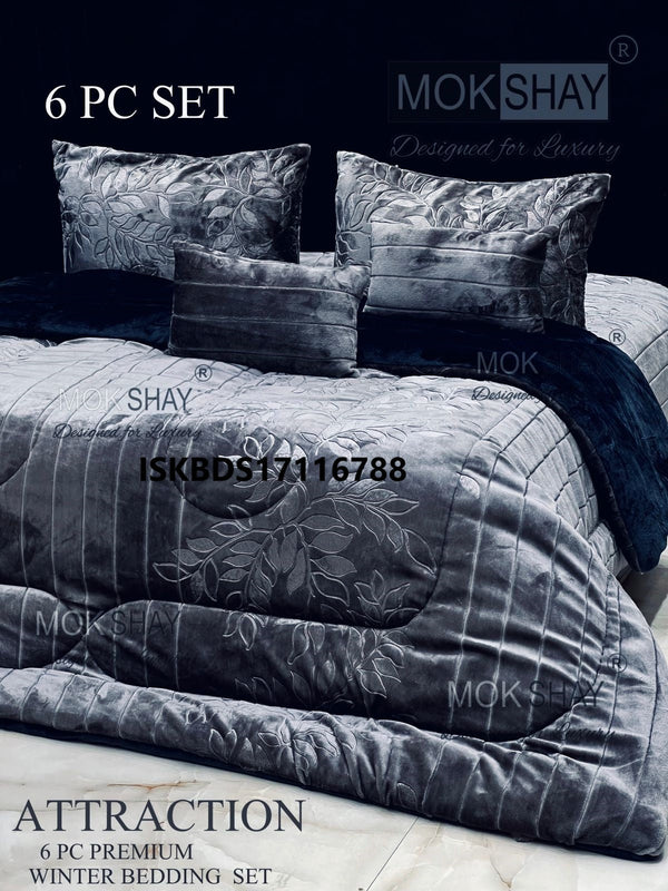 Embossed Winter 6Pc Bedding Set-ISKBDS17116788