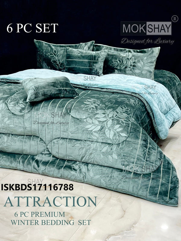 Embossed Winter 6Pc Bedding Set-ISKBDS17116788