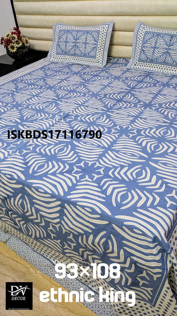 Cotton King Size Bedsheet With Pillow Cover-ISKBDS17116790