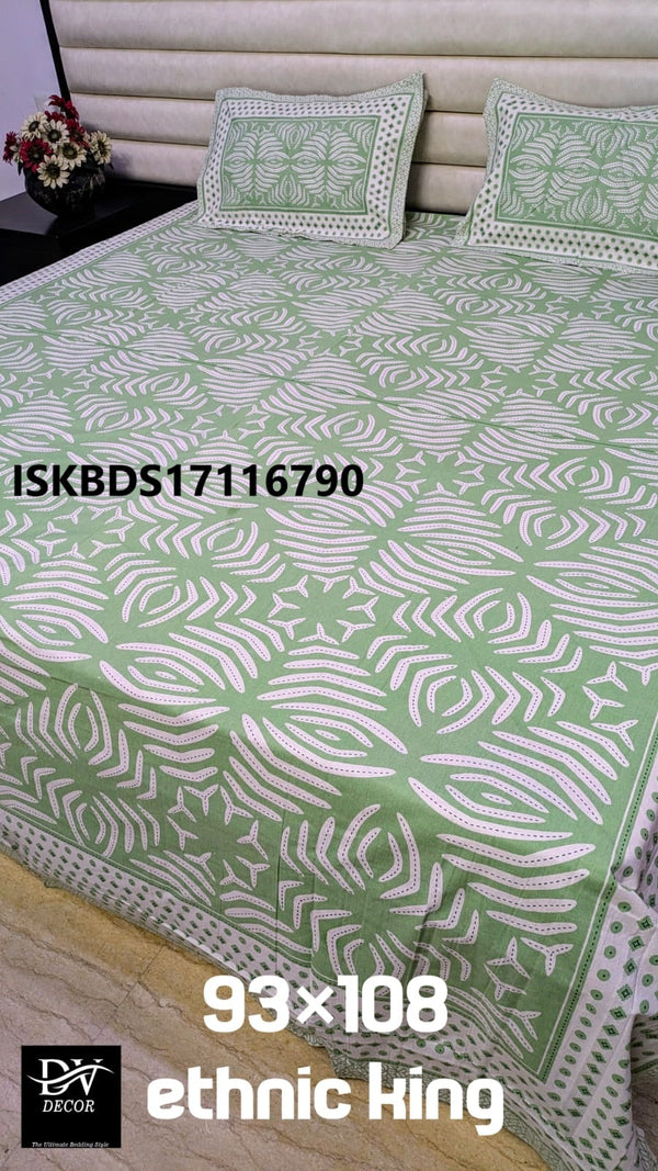 Cotton King Size Bedsheet With Pillow Cover-ISKBDS17116790