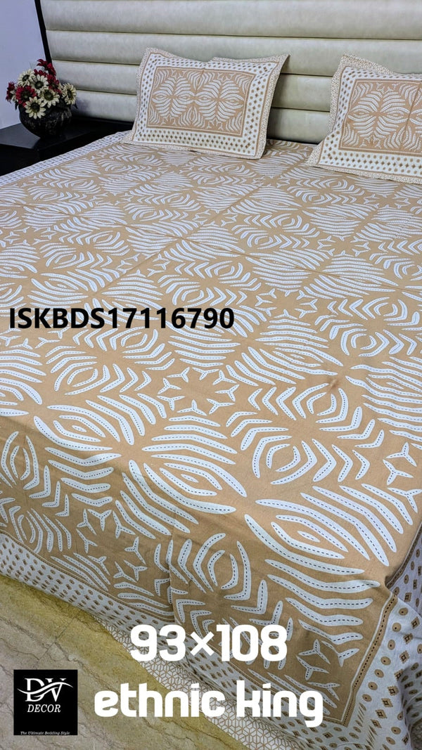 Cotton King Size Bedsheet With Pillow Cover-ISKBDS17116790