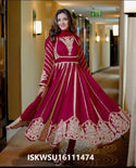 Embroidered Georgette Anarkali Kurti With Pant And Net Dupatta-ISKWSU16111474