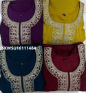 Embroidered Silk Flared Kurti With Pant And Dupatta-ISKWSU16111484