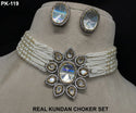 Pure Brass Real Kundan Necklace Set-ISKJW1811PK-119