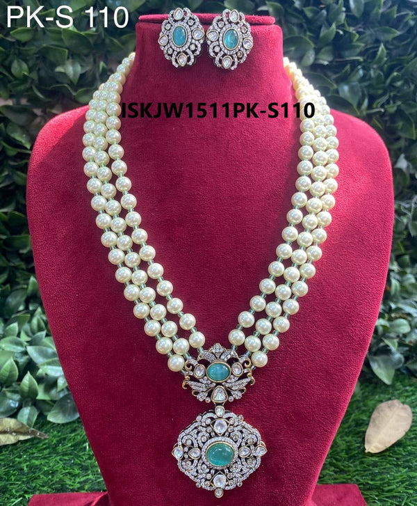 Kundan Necklace Set-ISKJW1511PK-S110