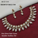 Pure Brass Real Kundan Necklace Set-ISKJW1511AK-Z-144