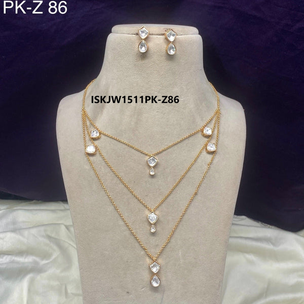 Kundan Necklace Set-ISKJW1511PK-Z86