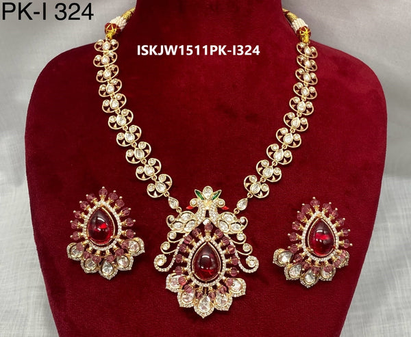 Kundan Necklace Set-ISKJW1511PK-I324