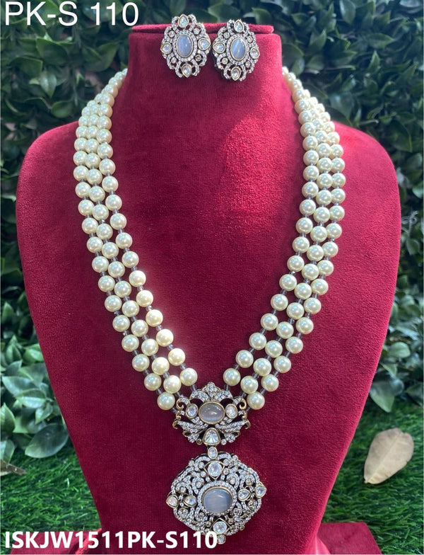 Kundan Necklace Set-ISKJW1511PK-S110