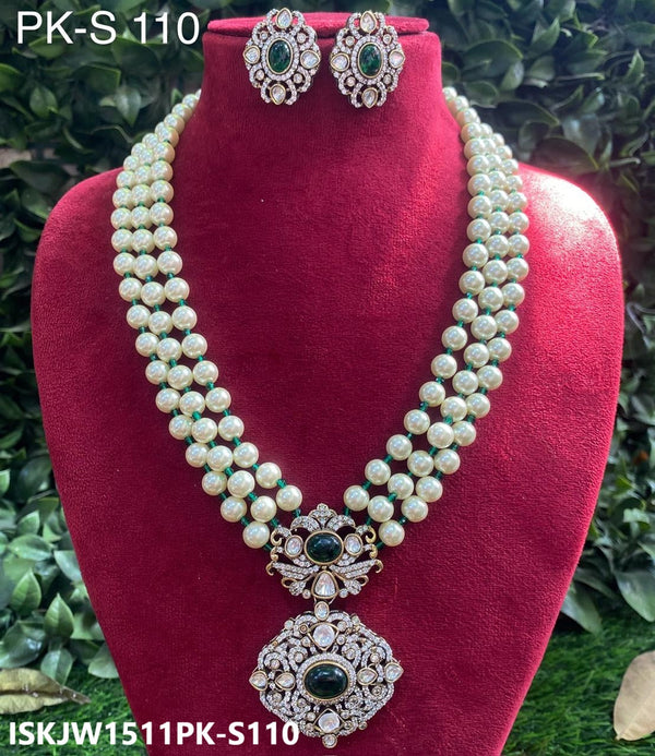 Kundan Necklace Set-ISKJW1511PK-S110