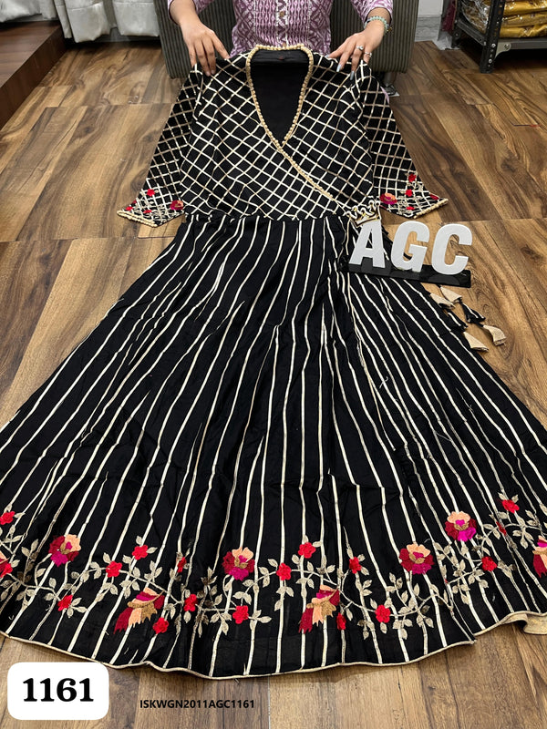 Embroidered Cotton Gown-ISKWGN2011AGC1161