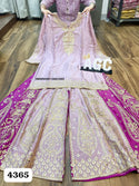 Embroidered Chinon Silk Kurti With Silk Sharara And Dupatta-ISKWSH2011AGC4365