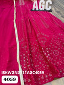 Embroidered Georgette Gown With Dupatta-ISKWGN2111AGC4059