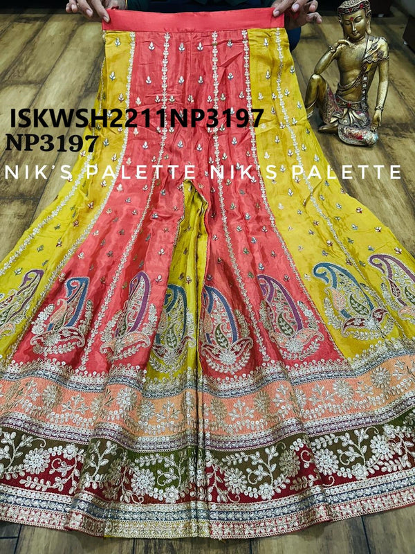 Embroidered Silk Kurti With Sharara And Dupatta-ISKWSH2211NP3197