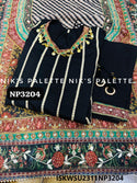 Sequined Silk Anarkali Kurti With Pant And Kalamkari Printed Dupatta-ISKWSU2311NP3204