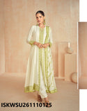 Embroidered Silk Front Slit Kurti With Pant And Dupatta-ISKWSU261110125