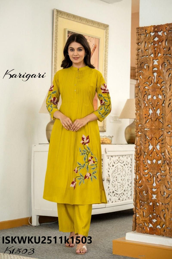 Embroidered Silk Kurti With Pant-ISKWKU2511k1503