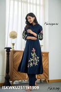 Embroidered Silk Kurti With Pant-ISKWKU2511k1509