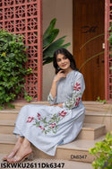 Embroidered Silk Kurti With Pant-ISKWKU2611Dk6747