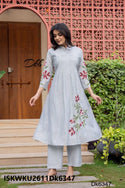 Embroidered Silk Kurti With Pant-ISKWKU2611Dk6747