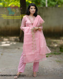 Embroidered Kota Doriya Kurti With Cotton Pant And Dupatta-ISKWSU2611PPC/D1521