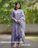 Emboidered Cotton Silk Kurti With Pant And Dupatta-ISKWSU2611PPC/D1303